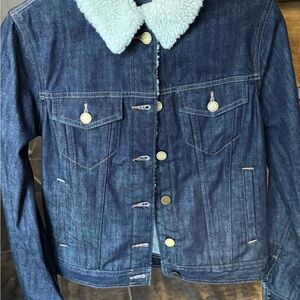 Articles Of Society Blue Denim Jacket with Sherpa Collar